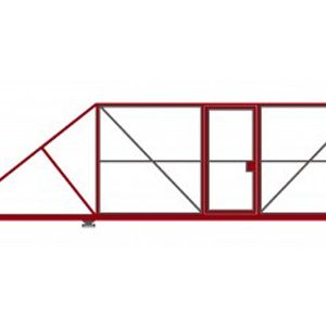 Ворота откатные со встроенной калиткой 3500-4300